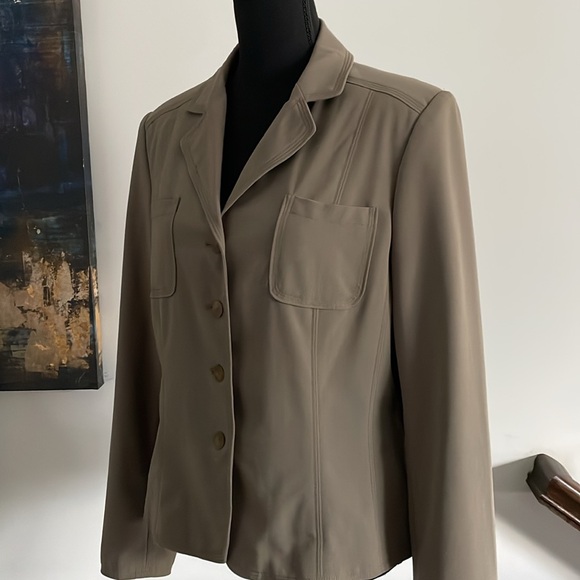 Rafaella Suit Pants Jacket Women Size 10 Deep Olive Close Fitting Jacket Design - Picture 10 of 16